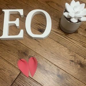 Pink Leather Handmade Earings